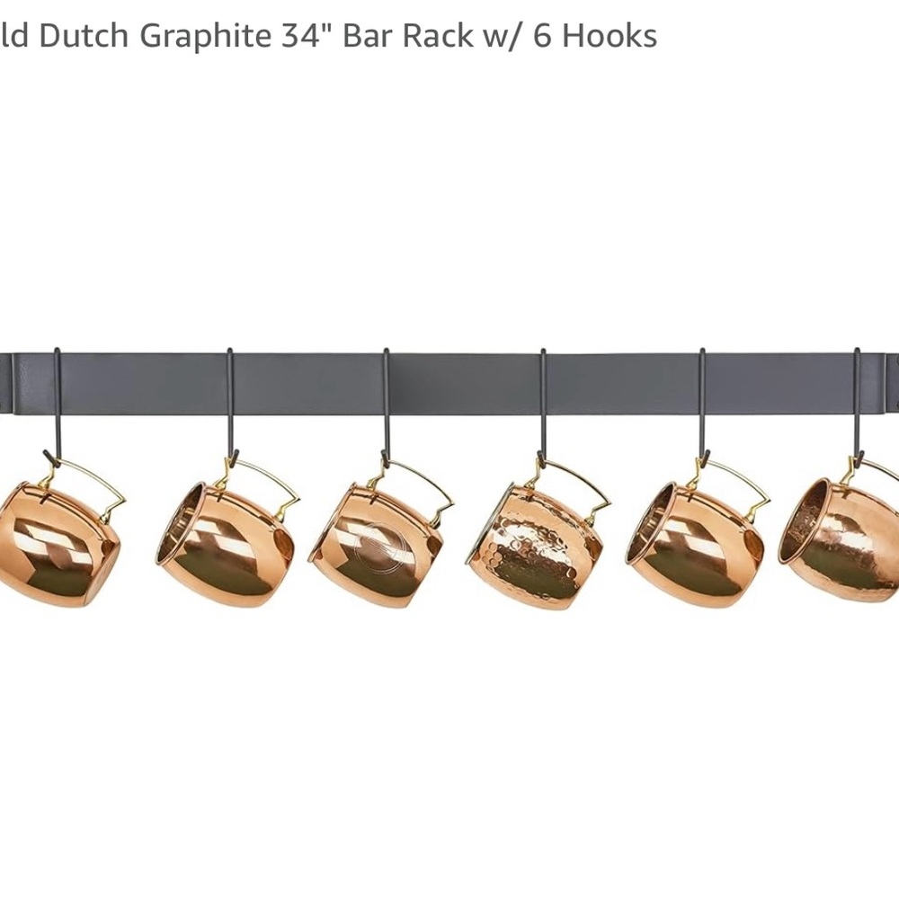 Classic 34" Bar-Style Wall-Mount Pot Rack - Picture 3 of 8